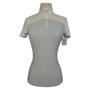 Rider's Gene Competition Polo in White / Grey - Women's Medium