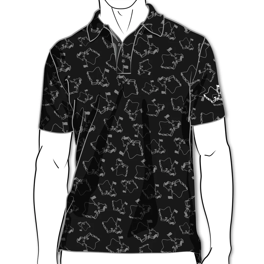 Scattered Islands Black Onyx - OGA Men's Polo - Black