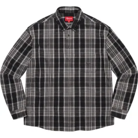 SUPREME PULLOVER PLAID FLANNEL SHIRT-BLACK