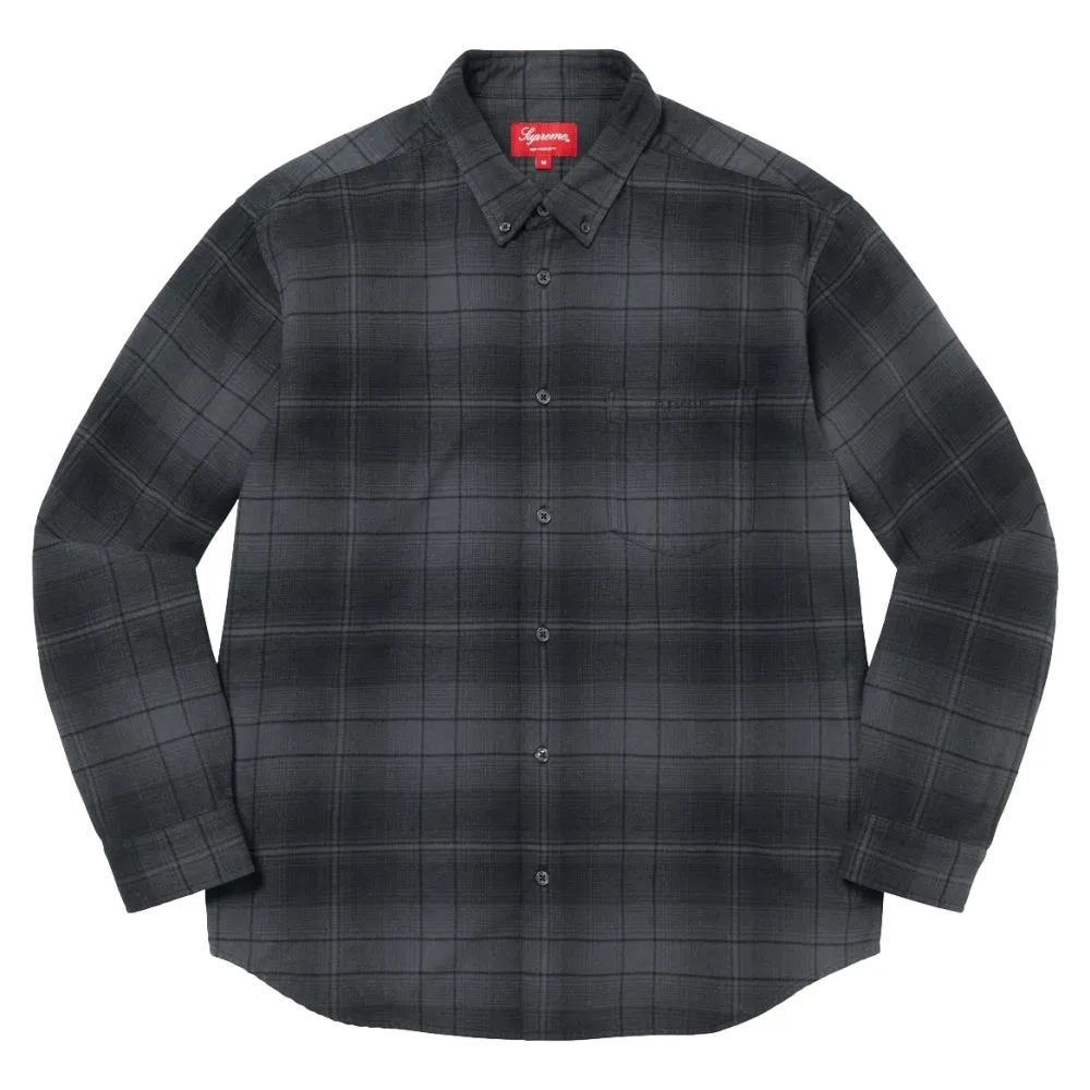 SUPREME SHADOW PLAID FLANNEL SHIRT-BLACK