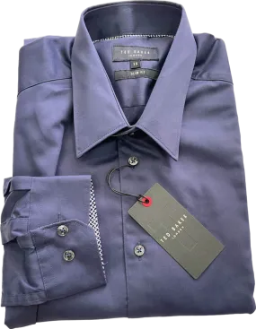 Ted Baker Navy Duddon Core Steel Slim fit Shirt UK 15.5" Neck