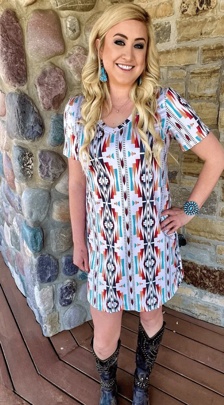 The Aztec Canyons Western Spring  Dress