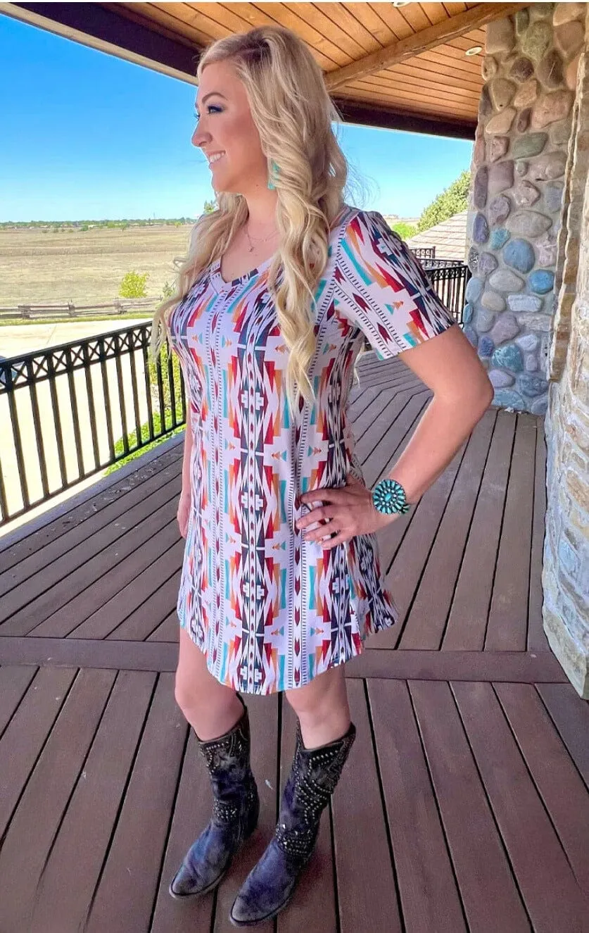 The Aztec Canyons Western Spring  Dress