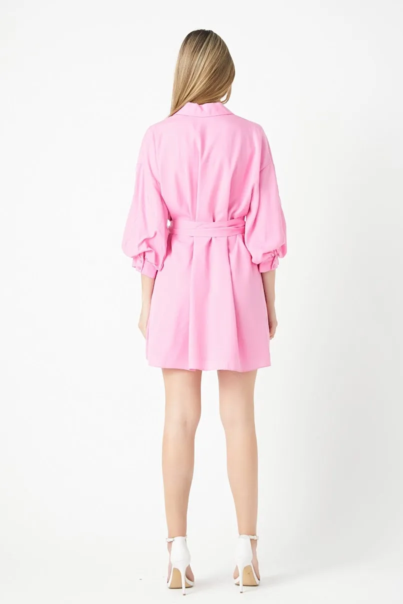 The ‘Blouson Belted Shirt Dress’