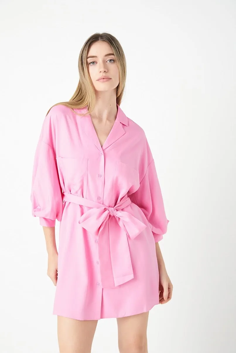 The ‘Blouson Belted Shirt Dress’