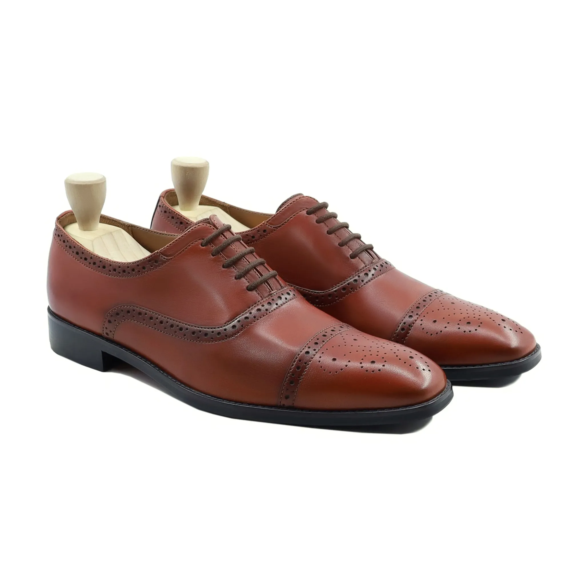 Thim - Men's Tan Brown Calf Leather Oxford Shoe