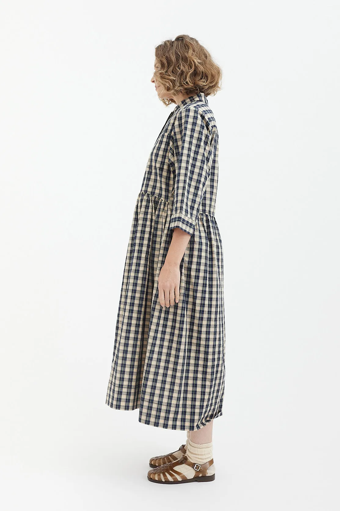 Organic Crinkle Poplin Shirt Dress in Toast - Stylish and Sustainable