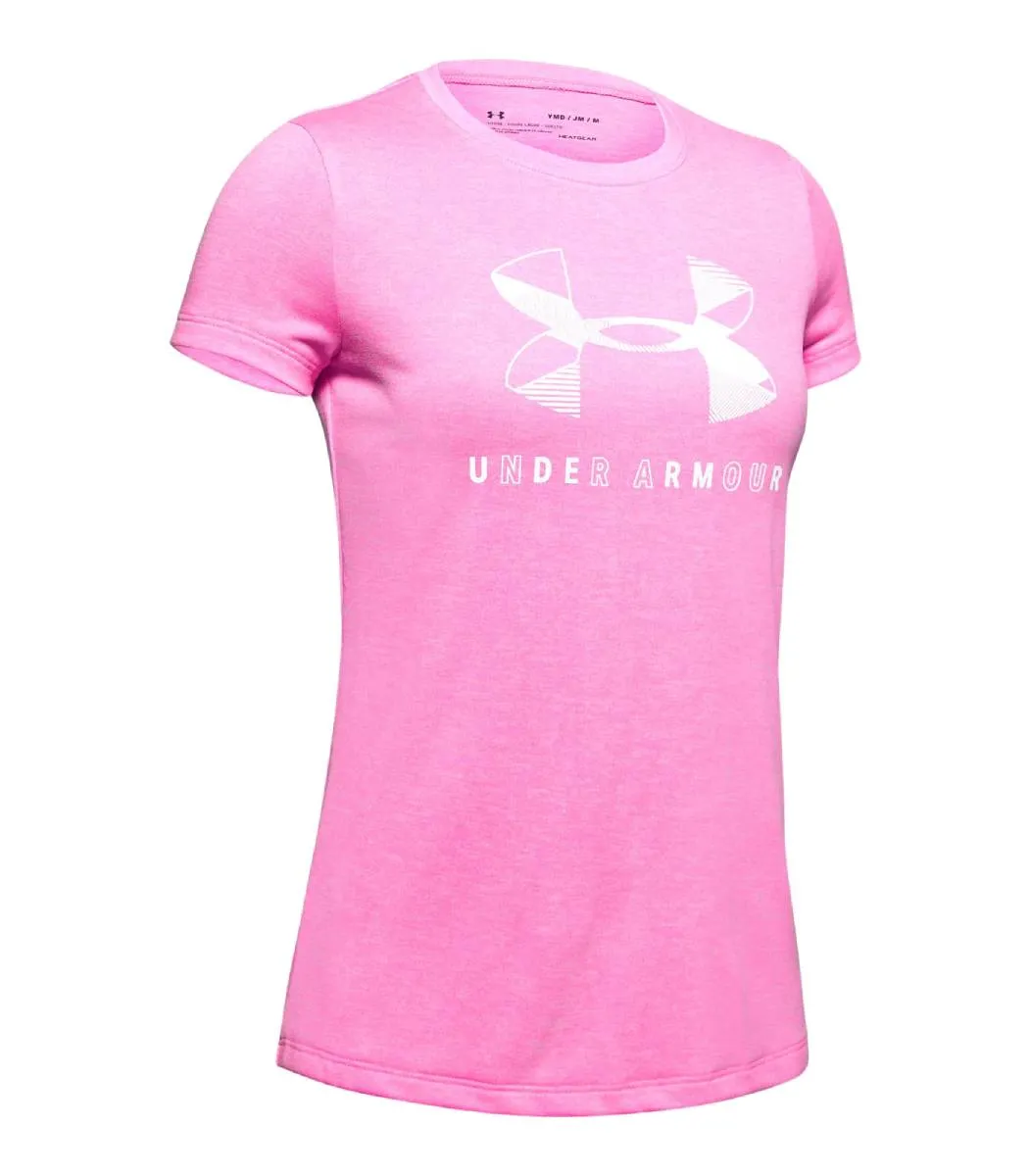 Under Armour Big Logo Twist Girl's Short Sleeve Shirt