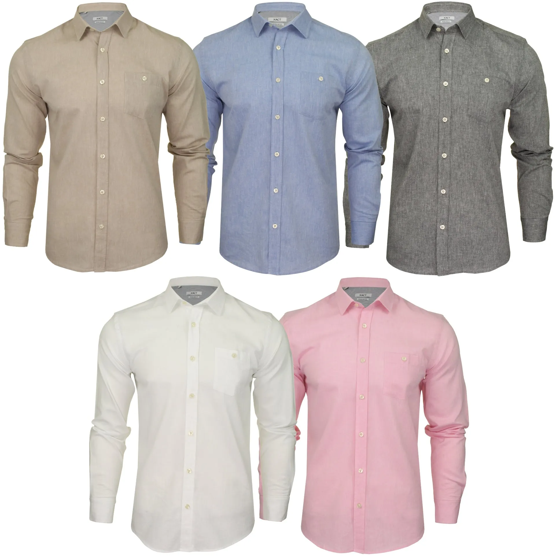 Xact Mens Linen Shirt - Long Sleeved